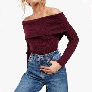 Free People We The Free Snowbunny Off The Shoulder Long Sleeve Top